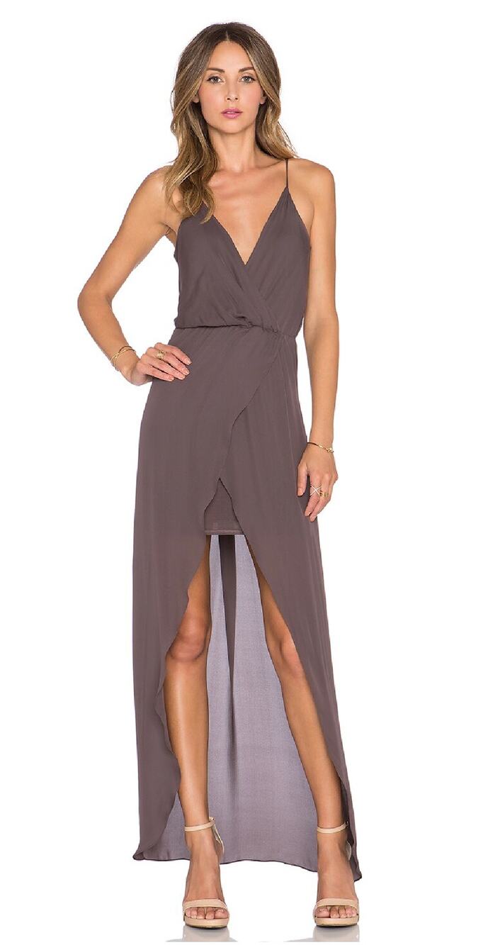 Rory Beca MAID by Yifat Oren Jones Silk Gown Dress Womens Small Greige New